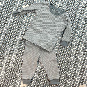 LAKE Pajamas Blue Stripe Set | 9-12M